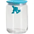 Alessi Køkken opbevaringsglas GIANNI 900 ml, blåt låg, glas, Alessi