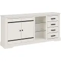 Loft 24 - Skænk Loki 2 låger/4 skuffer/2 glashylder - Hvid - Skænke & sideboards - - Homeroom