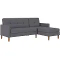 Dorel Home - Chaiselong Sovesofa med opbevaring Lilly - Grå - Sovesofaer - - Homeroom
