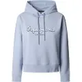 Pepe Jeans Pepe Jeanstil kvinder. PL581483 Maddy-sweatshirt med blå hætte (M), Casual, Bomuld