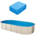 Vevor Oval Poolliner, 4,8 x 2,9 m Poolliner, Uinbead-stil, Holdbar Vinyl Poolliner, Standard Gauge, 124 cm væghøjde, Poolliner-erstatning til stålsidede overjordiske swimmingpools