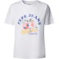 Pepe Jeans Pepe Jeanstil kvinder. PL506056 Venusa T-shirt hvid (S), Casual, Bomuld, Korte ærmer, Bæredygtig