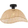 QAZQA Art Deco loftslampe sort med natur bambus 40 cm - Alka