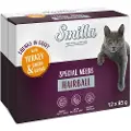 Smilla portionsposer Adult Hairball bidder i sauce med grøntsager - Kalkun og grønne bønner (12 x 85 g)