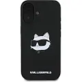 Karl Lagerfeld iPhone 16 Karl Lagerfeld Choupette Head MagSafe cover i flydende silikone - Sort