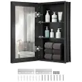 Vevor medicinskab, 30 x 60 cm, medicinskab til badeværelse med spejl, vægskab med aluminiumsramme, justerbare hylder med 2 lag, indbygget og vægmonteret installation