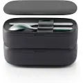 Lékué Madkasse LUNCHBOX TO GO 1 l, med bestik, sort, Lékué