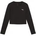 Puma WARDROBE ESS Longsleeve Baby Tee Women, Clothing, Black, L