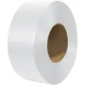 Vevor Packaging polypropylen (PP) omsnøringsrulle, 9900 fod længde x 1/2" bredde x 0,03" tykkelse, 243 lbs brudstyrke, kraftig båndspole til paller, bærbare, stærke pakkestropper, hvide