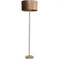 QAZQA Gulvlampe messing med fløjlslampeskærm krokodille 50 cm - Simplo
