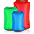 Lifeventure Ultralight Dry Bag Multipack, blå, grøn og rød