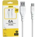 Dudao USB-kabel - USB til USB-C 6A 1m - Hvid