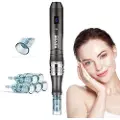 Vevor Professionel Microneedling Pen, Elektrisk Derma Pen med 5 stk. * 16-bens engangspatroner, 6 hudplejeapparater med variabel hastighed, LCD-skærm og 0-2,5 mm justerbar nålelængde
