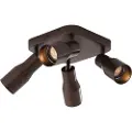 QAZQA Loftlampe med 4 spots i mørk bronze, 50 mm firkantet - Stanley