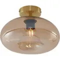 QAZQA Art Deco loftslampe messing med ravglas - Busa
