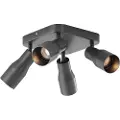 QAZQA Gunmetal loftspot GU10 50 mm firkantet 4-lys - Stanley