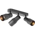 QAZQA Afrundet loftspot gunmetal GU10 50 mm 3-lys - Stanley