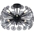 QAZQA Art Deco loftslampe sort med røgglas - Atomic