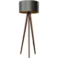 QAZQA Tripod Gulvlampe Valnødtræ med Grøn Fløjlsskærm 50 cm - Tripod Classic