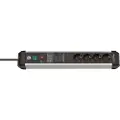 Brennenstuhl 1391010400 Stikdåse 3 M 4 Ac Stikkontakt(er) Indendørs Sort, Sølv