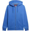 Superdry Superdrytil mænd. M2014128A Hættetrøje med hætte med lynlås og blåt essentielt logo (L), Casual, Bomuld