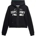 Superdry Atheltic Essential Relaxed Fit Cropped Sweatshirt Med Lynlås