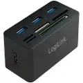 Logilink USB 3.0 hub with all-in-one card reader black USB hub - 3 ports - Sort