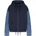 Armani Exchange AIX Armani Exchangetil kvinder. XW000557AF12845MB115 Navy western trucker-jakke (XS), Casual, Bomuld, Blå