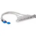 StarTech.com 4 Port USB A Female Slot Plate Adapter