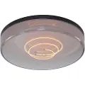 QAZQA Loftslampe sort med røgglas 35,5 cm inkl. dæmpbar LED - Fira