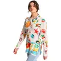 Victorio & Lucchino Victorio & Lucchino, V&Ltil kvinder. 330098049 Trykt bluse med sideslidser hvid (S), Casual, Polyester, Lange ærmer