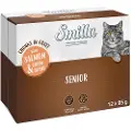 Smilla Senior Bidder i sauce med grøntsager portionsposer - Laks og grønne bønner (24 x 85 g)