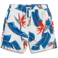 Superdry Superdrytil mænd. M3010232A Genbrugt badedragt med Hawaii-print hvid (L), Badetøj, Genanvendt polister, Bæredygtig