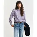 Gant Ganttil kvinder. 4300432 Stribet skjorte med voluminøse ærmer Relaxed Fit hvid, blå (36), Casual, Bomuld, Lange ærmer