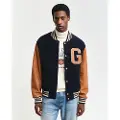 Gant Ganttil mænd. 7006439 Varsity-jakke i navyfarvet læder- og uldblanding (XL), Casual, Blå