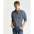 Gant Ganttil mænd. 3250002 Klassisk poplinskjorte med marineblå tern Regular Fit (3XL), Casual, Bomuld, Lange ærmer