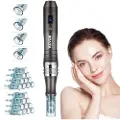 Vevor Professionel Microneedling Pen, Elektrisk Derma Pen med 20 stk. engangspatroner, 6 hudplejeapparater med variabel hastighed, LCD-skærm og 0-2,5 mm justerbar nålelængde