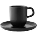 Eva Solo Espressokop med underkop NORDIC KITCHEN 70 ml, sort, stentøj, Eva Solo