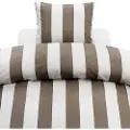Borganäs of Sweden - Sæt med 2 dele Block Stripe - Brun - Sengesæt - - Homeroom