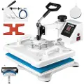 Vevor Heat Press 12 X 15 Inch 5 In 1 Heat Press 1250W Heat Press Machine Swing Away White Heat Press T-shirt Sublimation Printer Transfer 360 graders rotation til DIY sko Hat og T-shirts