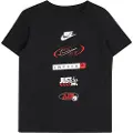 Nike Nikeunisex til børn. 86M844 Brandmark stack t-shirt sort (7/6años= 116/122cm), Casual, Sport, Bomuld, Multisport, Korte ærmer, børnetøj