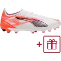 Puma ULTRA 5 ULTIMATE AG Football Boots Unisex, Shoes, White/Black/Glowing Red, 39