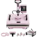 Vevor Heat Press Machine 12x15 i 8 i 1 med 30oz Tumbler Press T-shirts Pink