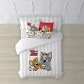 Play Fabrics Tom & Jerry Enkelt Dynebetræk Med Knapper Til 150/160 Seng 240x240 Cm