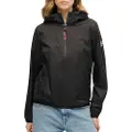 Superdry Superdrytil kvinder. W5011849A Windbreaker-jakke med hætte og logo, sort (S), Casual, Bæredygtig, Genanvendt nylon