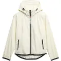 Superdry Superdrytil kvinder. W5011849A Windbreaker-jakke med hætte og logo, hvid (XS), Casual, Bæredygtig, Genanvendt nylon