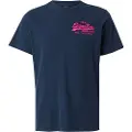 Superdry Superdrytil mænd. M1012099A Vintage navy T-shirt (L), Casual, Bomuld, Korte ærmer, Blå