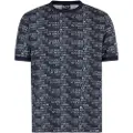 Emporio Armani EA7til mænd. 7M000208_AF12874 T-shirt med rund hals i bomuldsjersey med monogramprint fra Logo-serien blå (S), Casual, Sport, Multisport