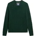 Superdry Superdrytil kvinder. W6110588A Pullover Oversize Cable grøn (S/M), Casual, Bomuld