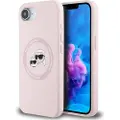 Karl Lagerfeld iPhone 16e Karl Lagerfeld Karl and Choupette MagSafe Cover i flydende silikone - Pink